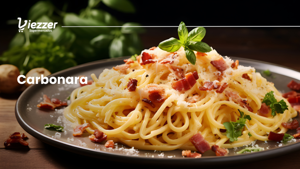 Faça uma deliciosa massa a carbonara com ingredientes Super Viezzer.